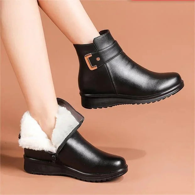 Eline | Leather Women's Boots with Wool