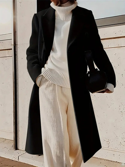 Calista - Double Breasted Reverse Overcoat for Women