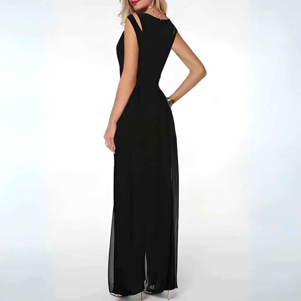 Alaine | Elegant Jumpsuit with Chiffon Overlay