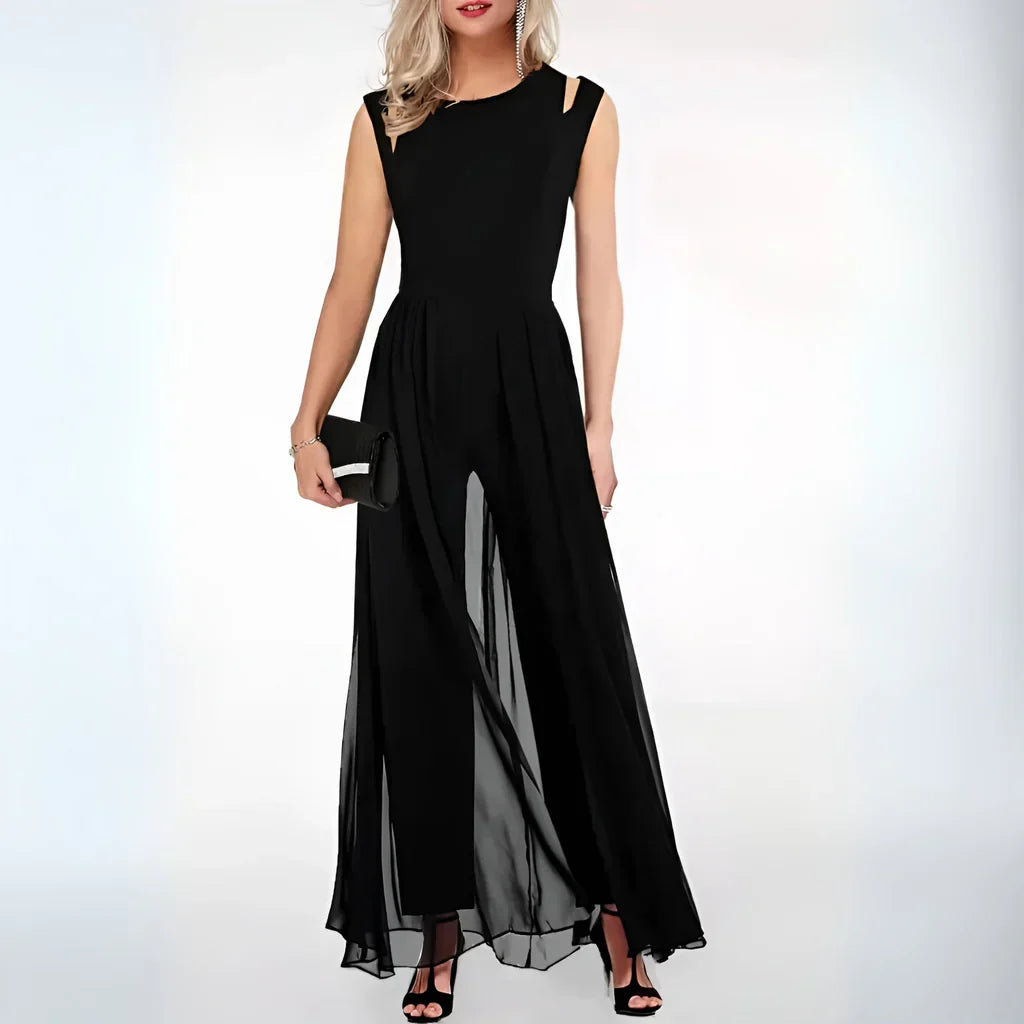 Alaine | Elegant Jumpsuit with Chiffon Overlay