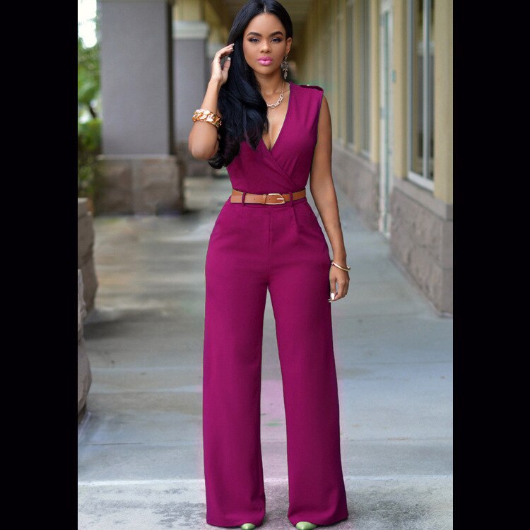 Thalina Jumpsuit - Elegante mouwloze jumpsuit met een flatterende hoge taille en diepe V-hals, perfect voor speciale gelegenheden en avondjes uit. Gemaakt van zacht polyester voor comfort en een luxe uitstraling. Verkrijgbaar in Green, Black, Pink, Orange, Red, White, Light blue, Ocean blue, PinkRed en Grey, en maten XS-2XL. Combineer stijl en verfijning met de Thalina Jumpsuit. Bestel nu en maak een onvergetelijke indruk!