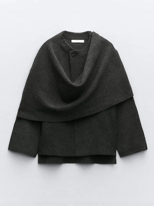 Amely | Warm Wool Coat with Scarf