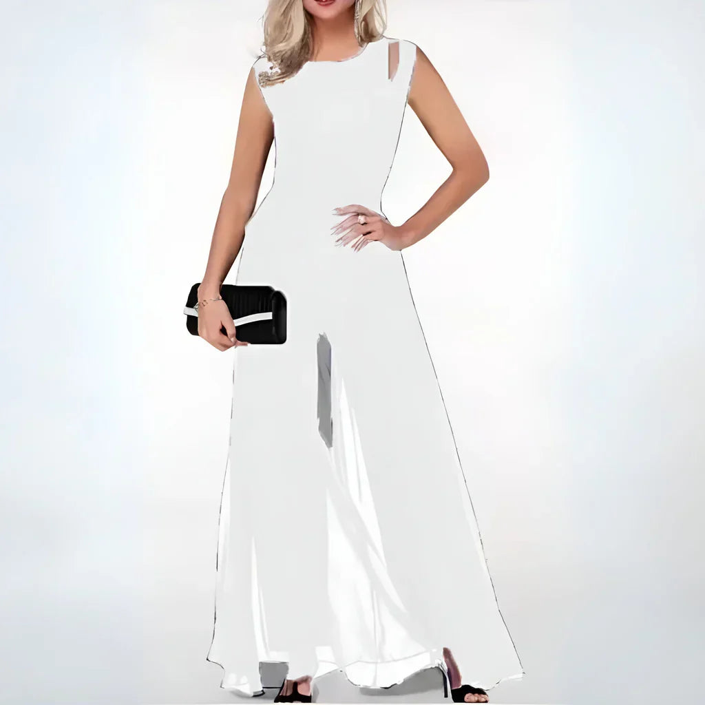Alaine | Elegant Jumpsuit with Chiffon Overlay