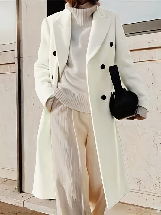 Calista - Double Breasted Reverse Overcoat for Women