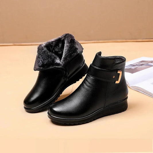 Eline | Leather Women's Boots with Wool