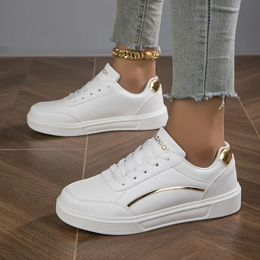 effe Colourige sneakers met platte zool en glimmende accenten en veters
