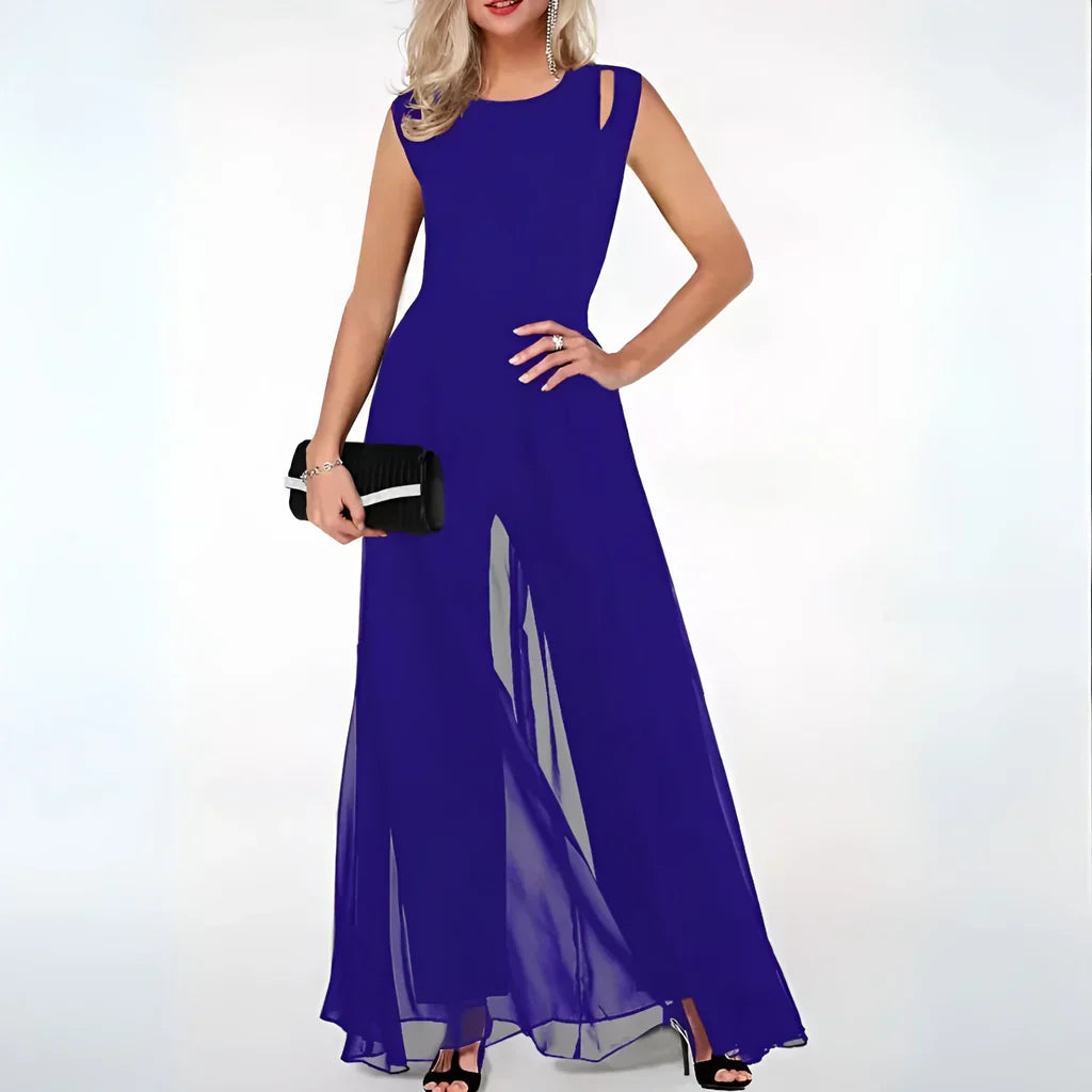 Alaine | Elegant Jumpsuit with Chiffon Overlay
