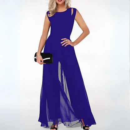 Alaine | Elegant Jumpsuit with Chiffon Overlay