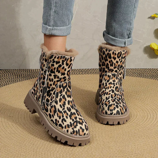 Jody | Leopard Print Boots with Soft Lining