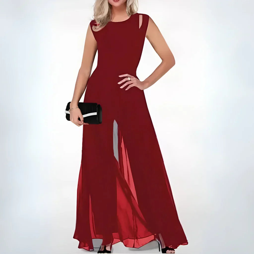 Alaine | Elegant Jumpsuit with Chiffon Overlay